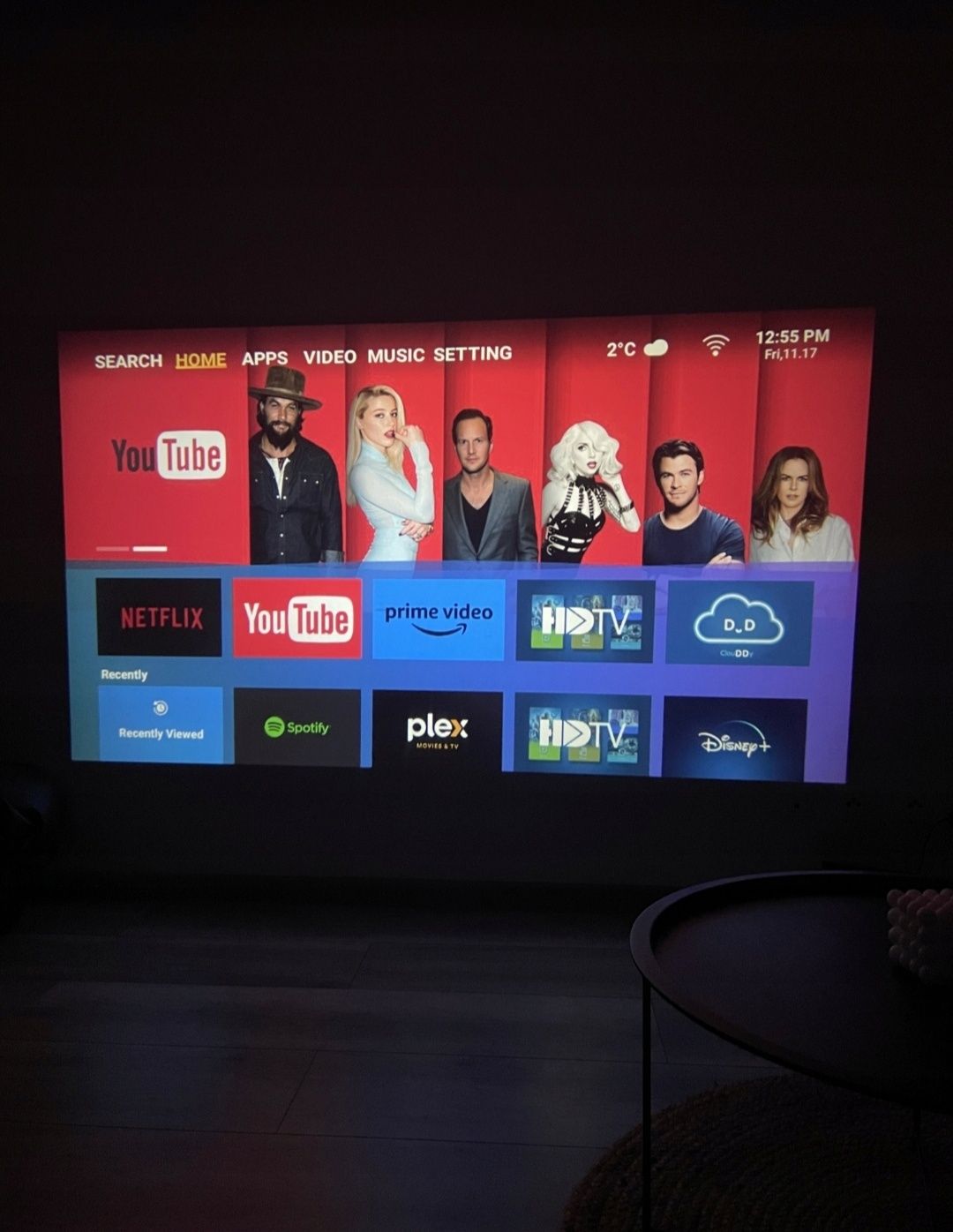 Projektor rzutnik ANDROID TV WIFI 4K przenośny Smart głośnik obrotowy