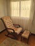 Cadeirão em pele vintage
