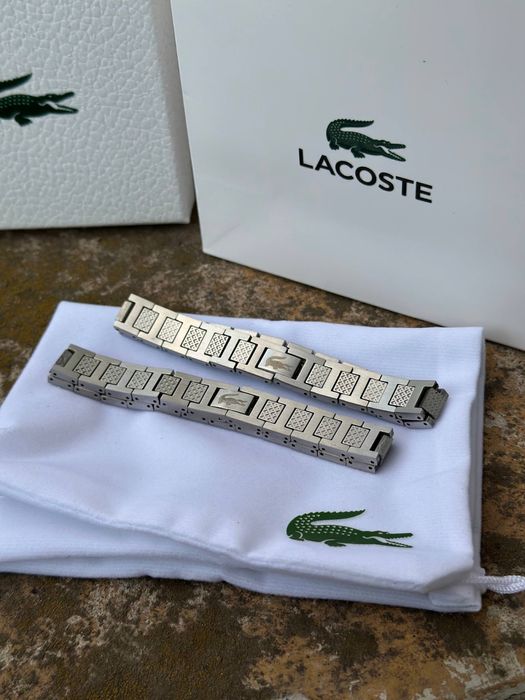 Браслет Lacoste мужской серебряный браслет подвеска Лакост монограм