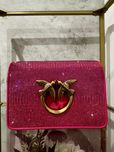 PINKO – Torebka Mini Love Click Rhinestone Pink
