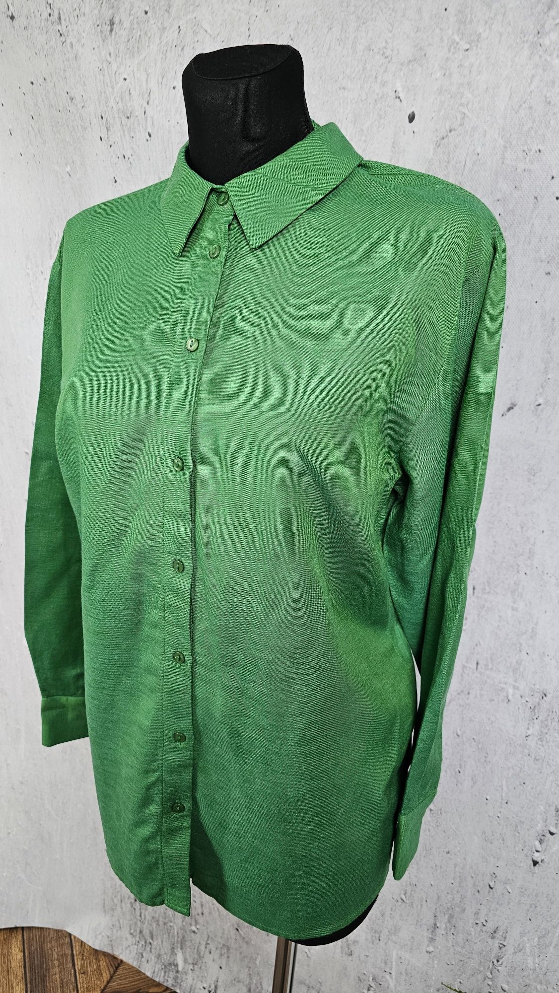 Koszula damska oversize r XS wiskoza bawełna len