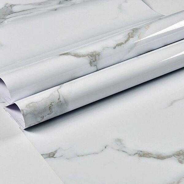 Самоклеющаяся пленка под белый мрамор, 3м х 60см