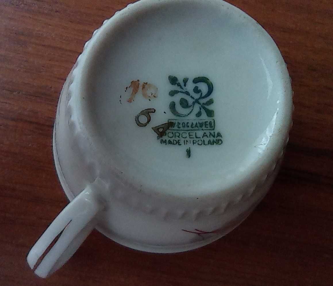 Porcelana Włocławek – rozbudowany serwis kawowy, vintage