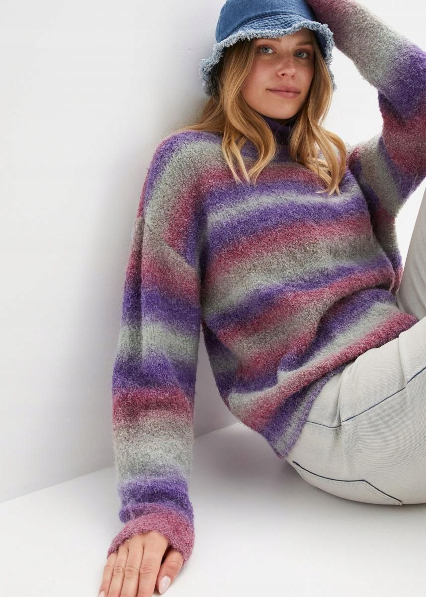 B.P.C sweter ombre z domieszką wełny 40/42.