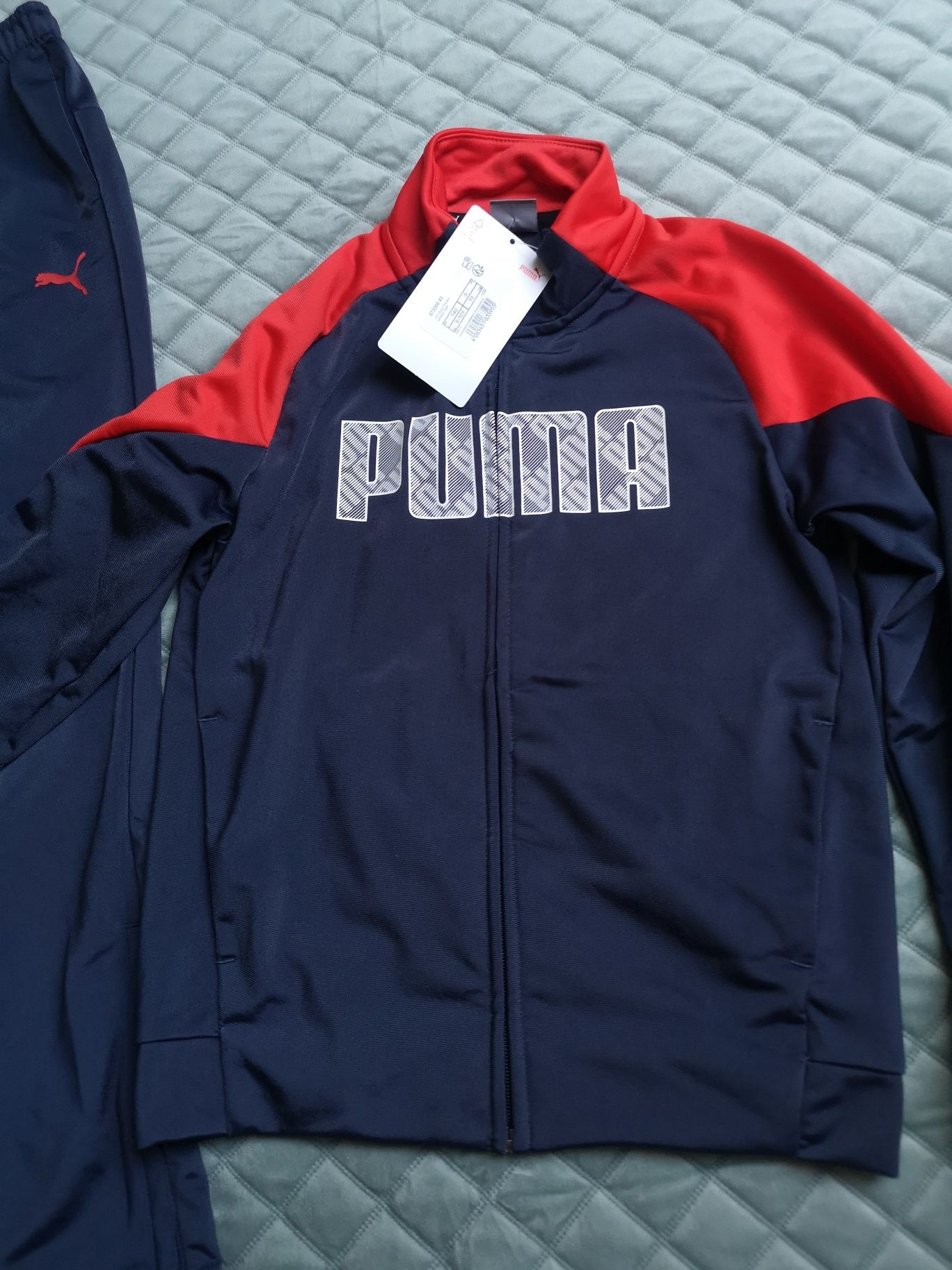 Dres chłopięcy Puma nowy spodnie i bluza 140