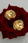 Fendi 100% Authentic vintage 1980’ Large gold plated clip on earrings