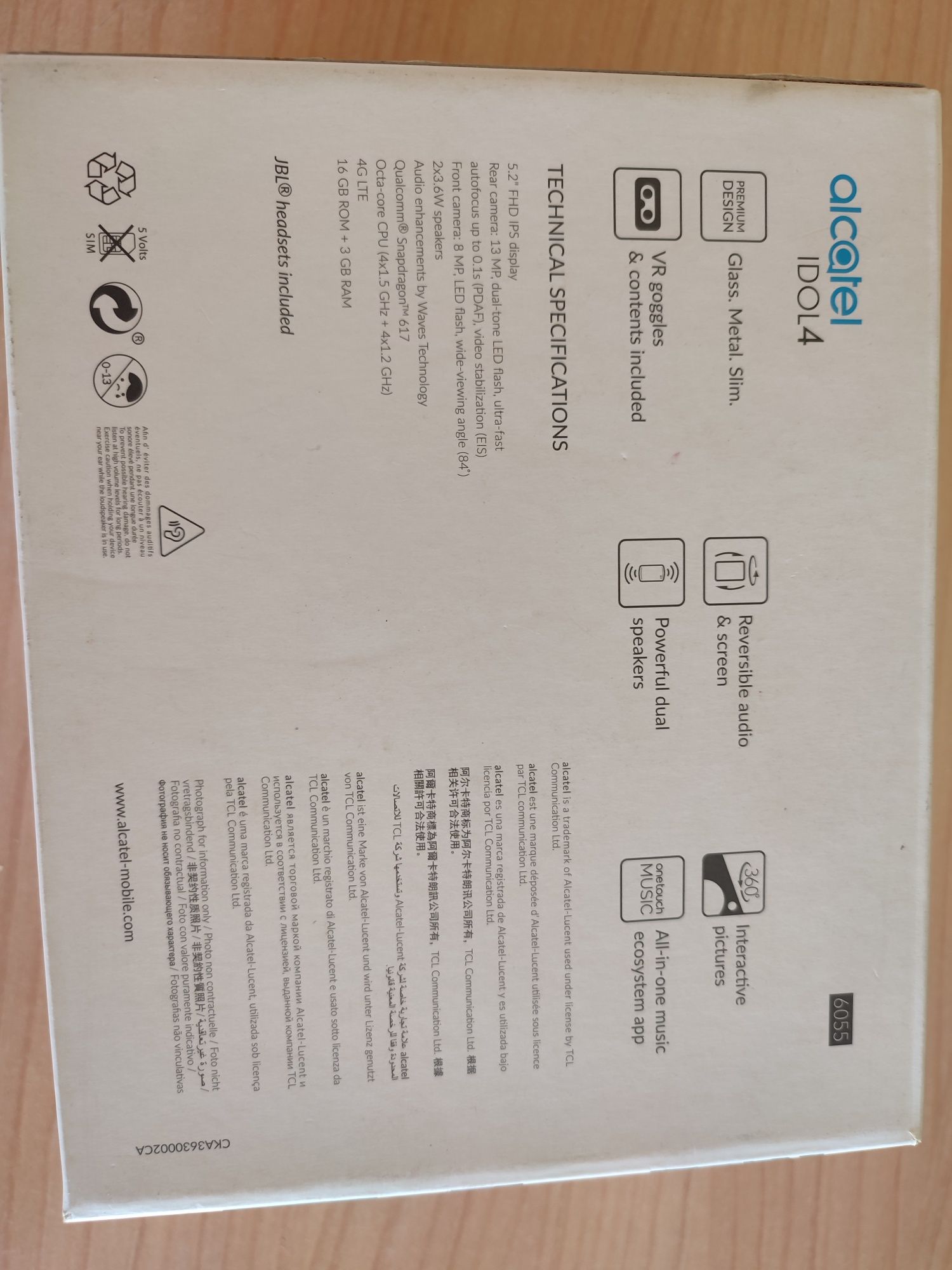 Óculos VR Marca Alcatel