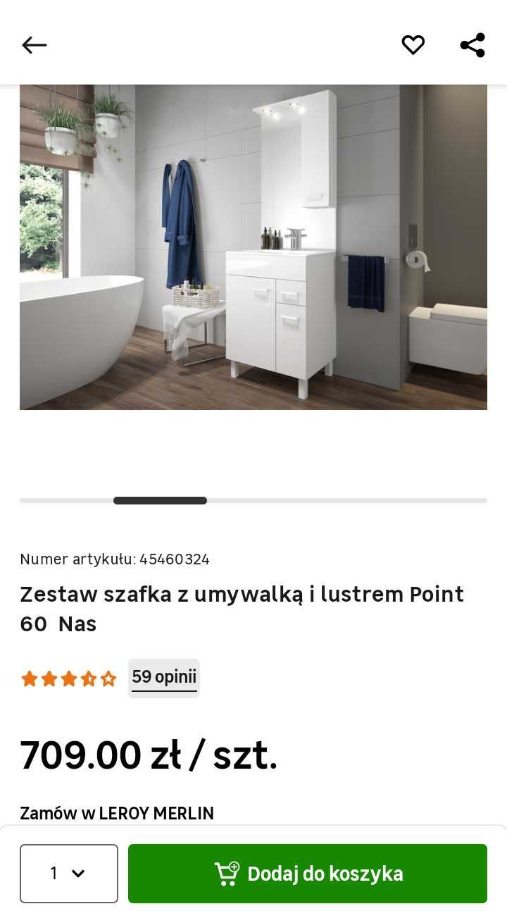 Nowa Szafka łazienkowa z lustrem nie rozpakowana
