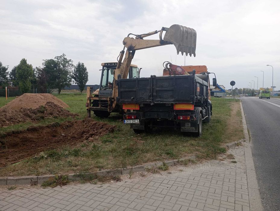 Przewóz, wywrotka z HDS, Usługi Transportowe, Minikoparka