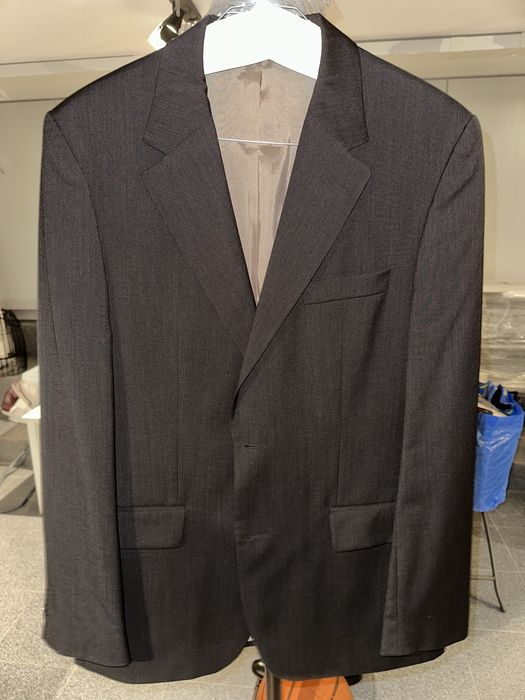 Garnitur Hugo Boss brązowy w prążki rozmiar 52