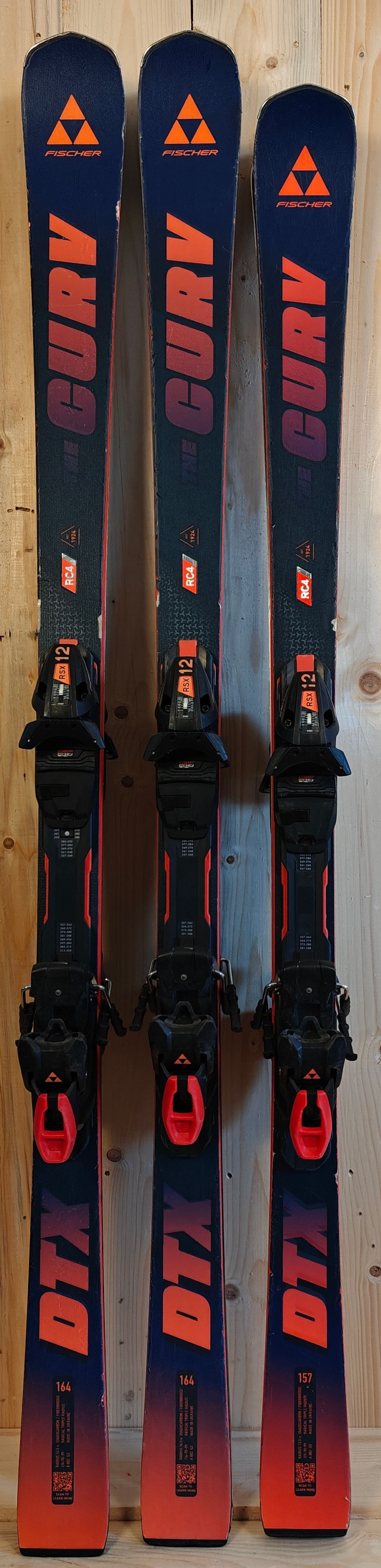 Narty 3 X Fischer DTX RC4 (900 zł / 170€ netto za parę), pakiet nart
