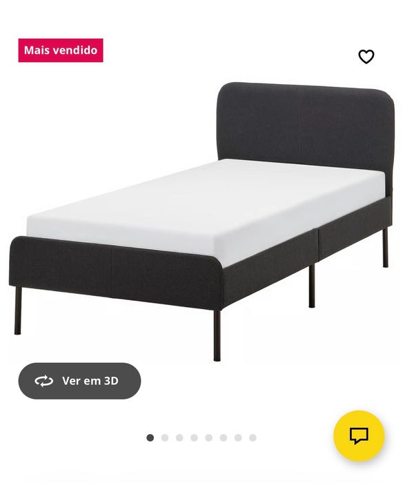 Cama Solteiro IKEA SLATTUM + Estrado + Colchão