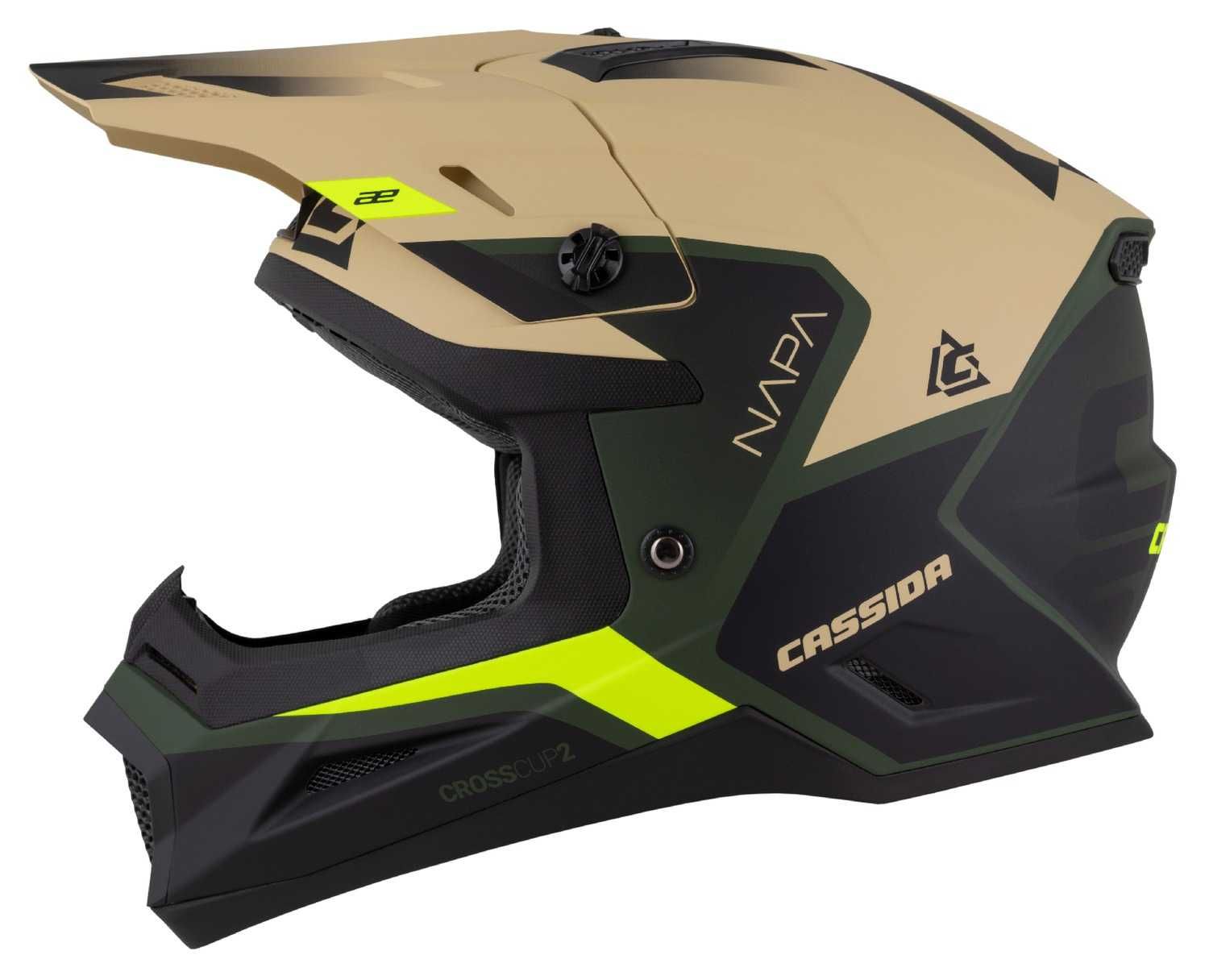 Kask Motocyklowy CASSIDA CROSS CUP2 Pod interkom XS-XXL +KOMINIARKA