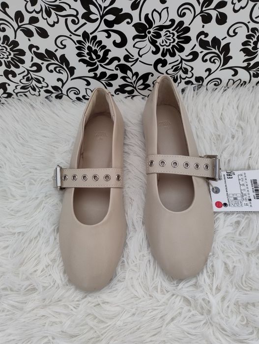 Nowe beżowe baleriny dla dziewczynki Zara roz 31