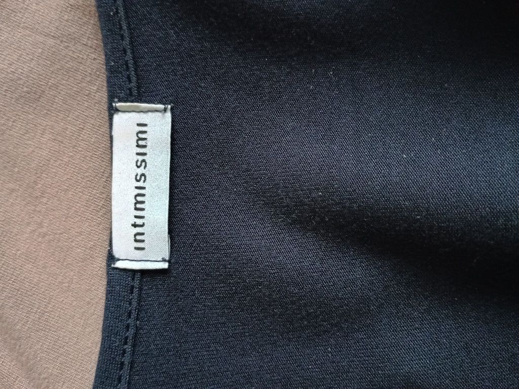Intimissimi 40 L Tall granatowa letnia sukienka MIDI głęboki dekolt V