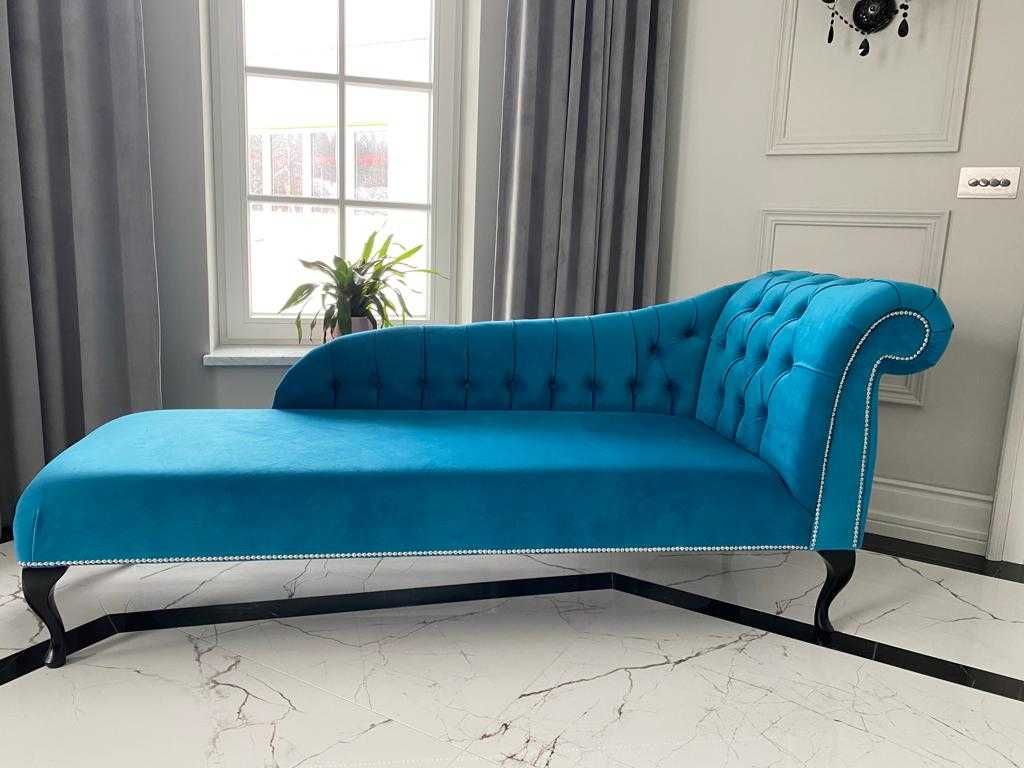Szezlong stylowy pikowany duży wybór tkanin leżanka sofa na wymiar