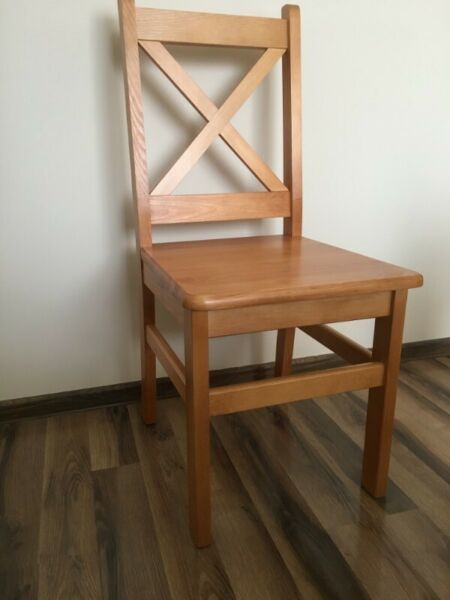 KOMPLET Stół (różne wymiary) + 4 krzesła ANRA3, drewno sosnowe, kolor