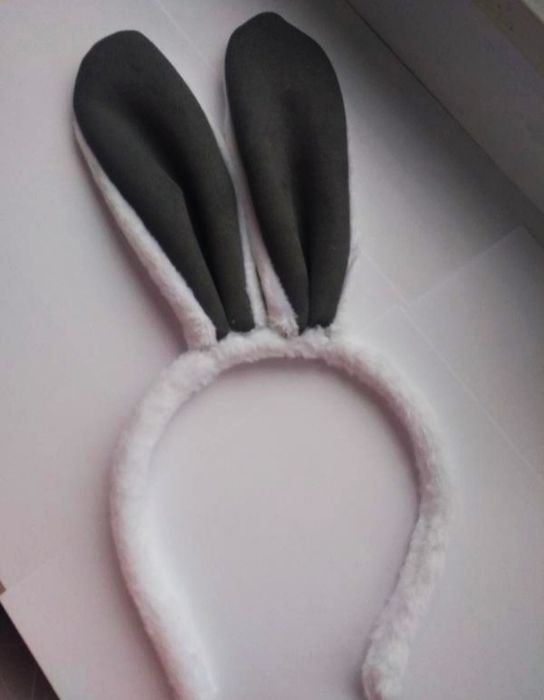 Обруч с ушками серые