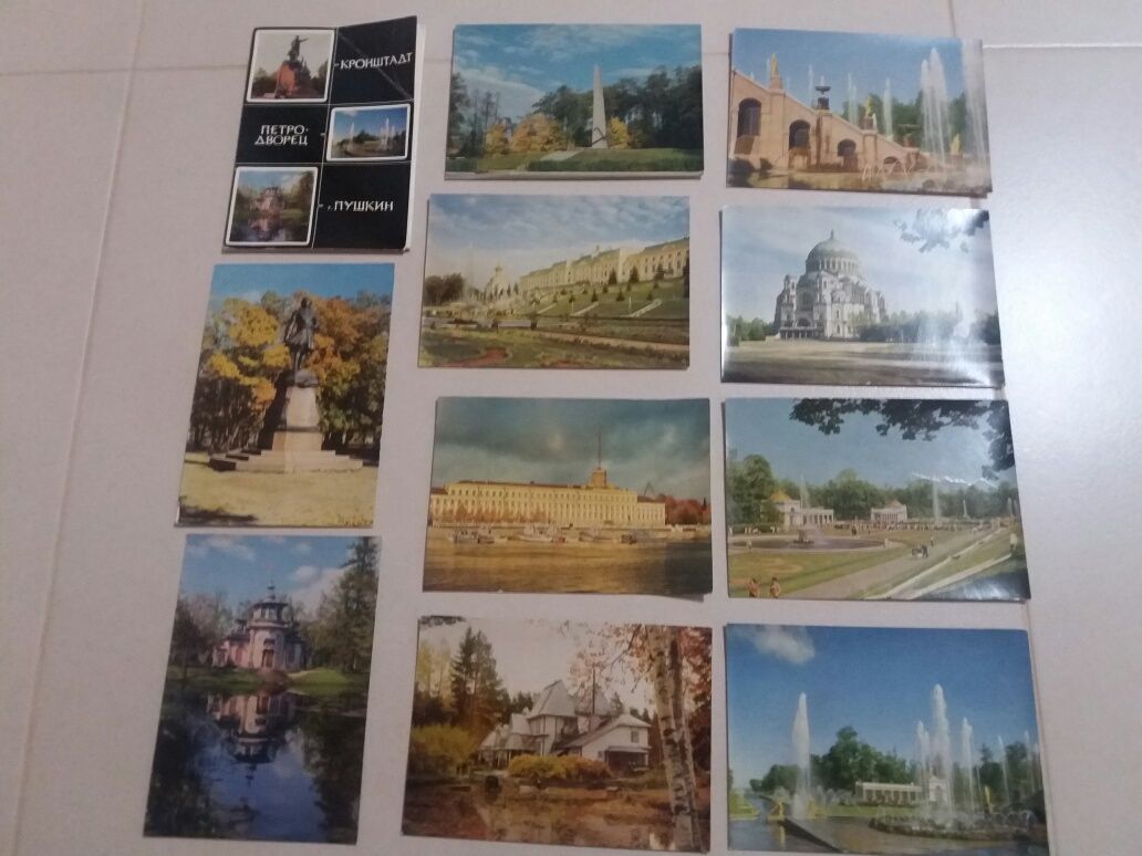 Lote de 20 postais antigos da União Soviética dos anos 70 (vintage)
