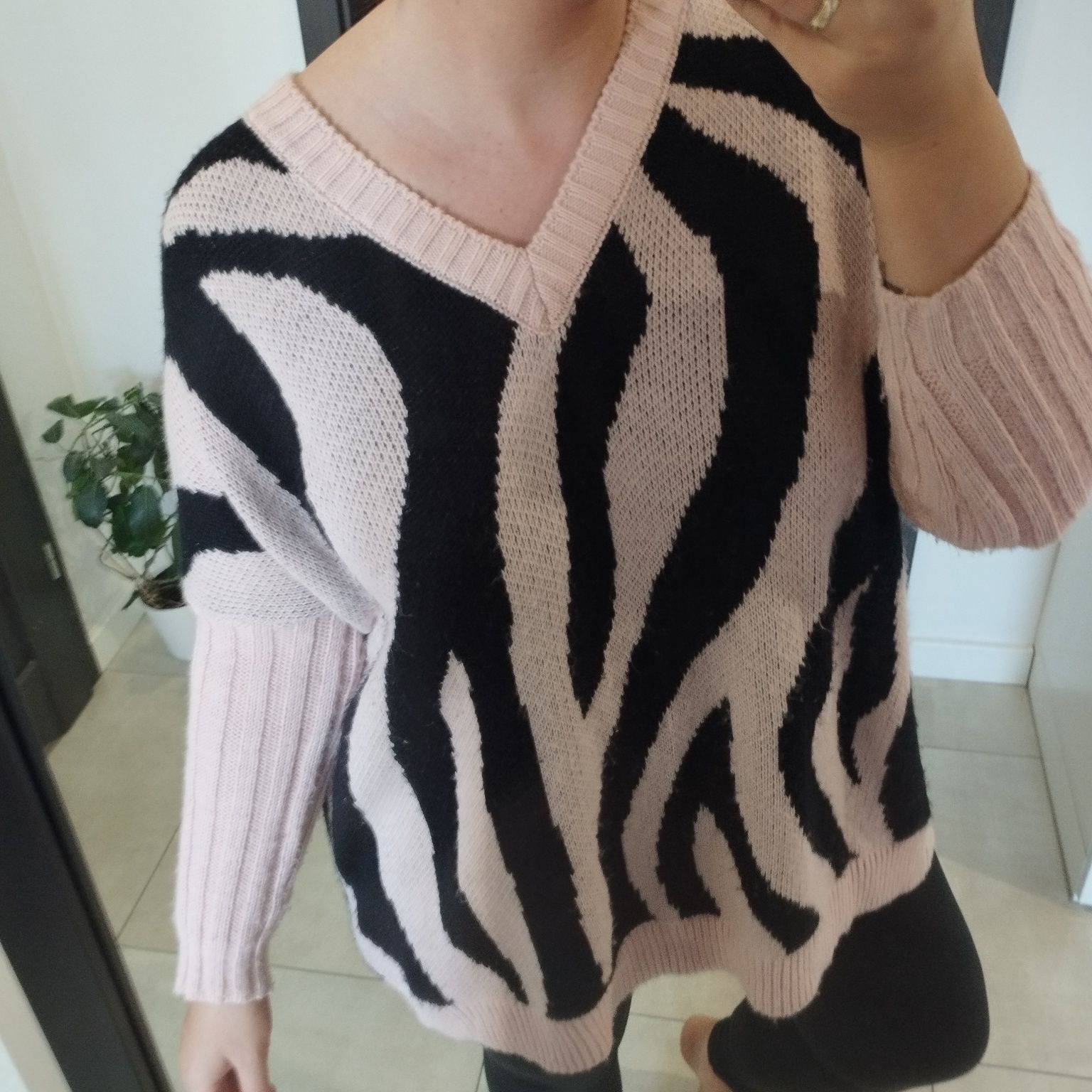 Swetr zebra oversize