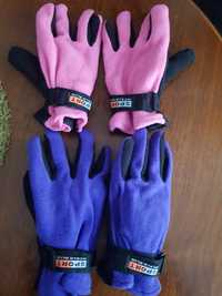 Dwie pary polarowych rękawiczek