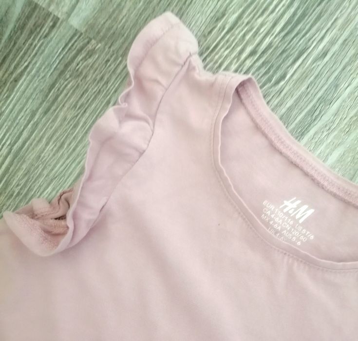 H&m lawendowa bluzka falbanki 110/116