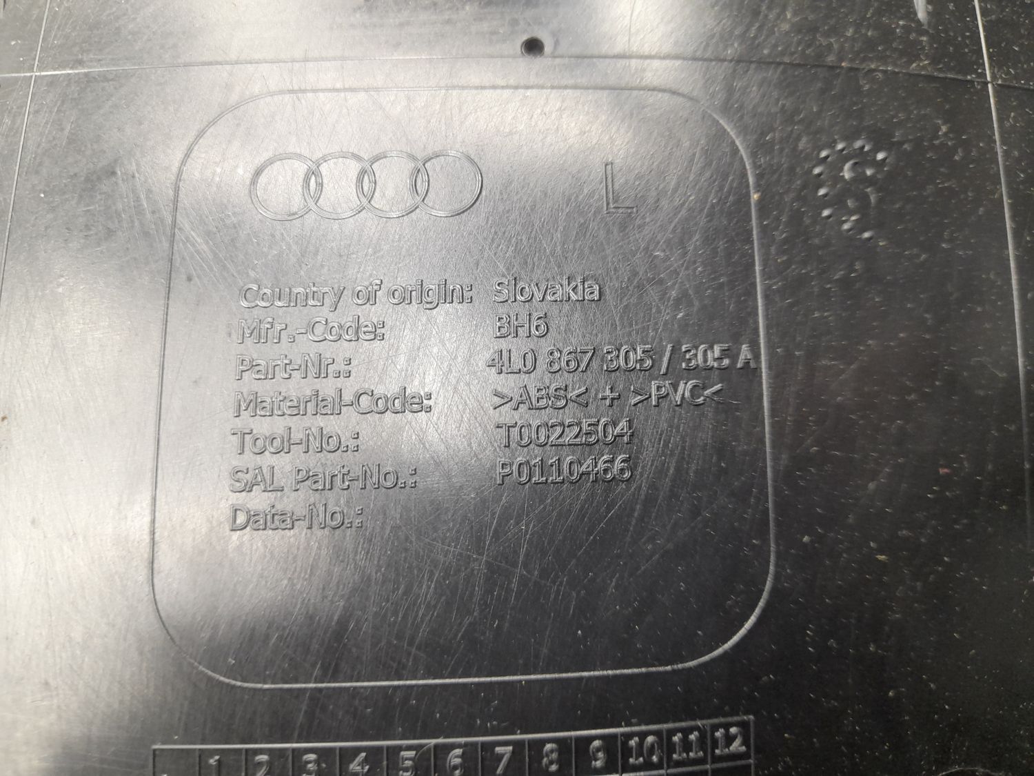 Карта двери задней левой 4L0867303ABWFE для Audi Q7 4L 2005-2015