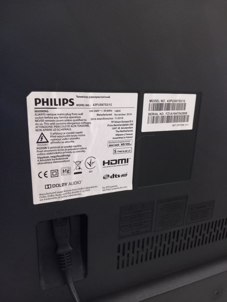Smart TV PHILIPS ecrã 43"