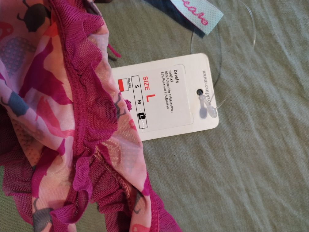 Nowe stringi różowe w kaczki Cropp L