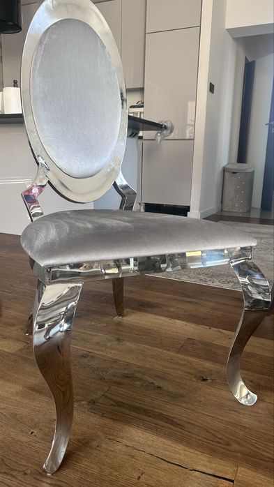Krzesło glamour srebrne
