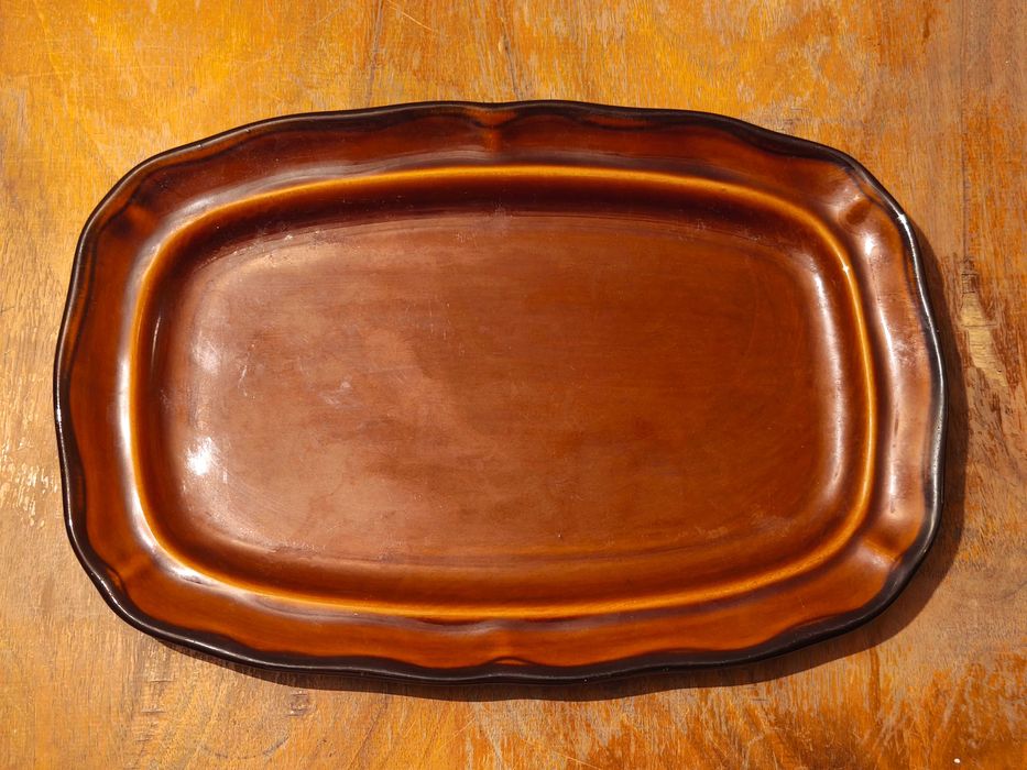 Duży brązowy półmisek Nostalgia Porcelit Pruszków PRL