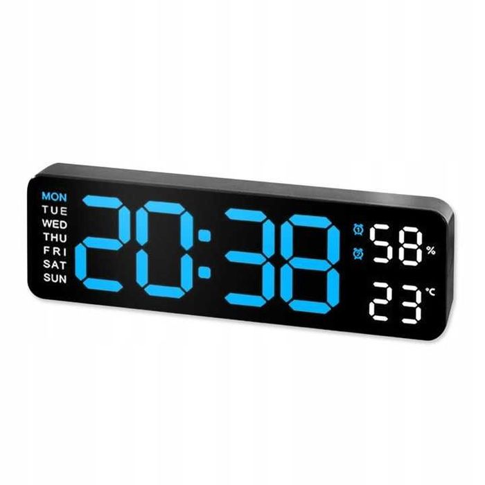 Nowoczesny budzik zegar elektroniczny z podświetleniem LED