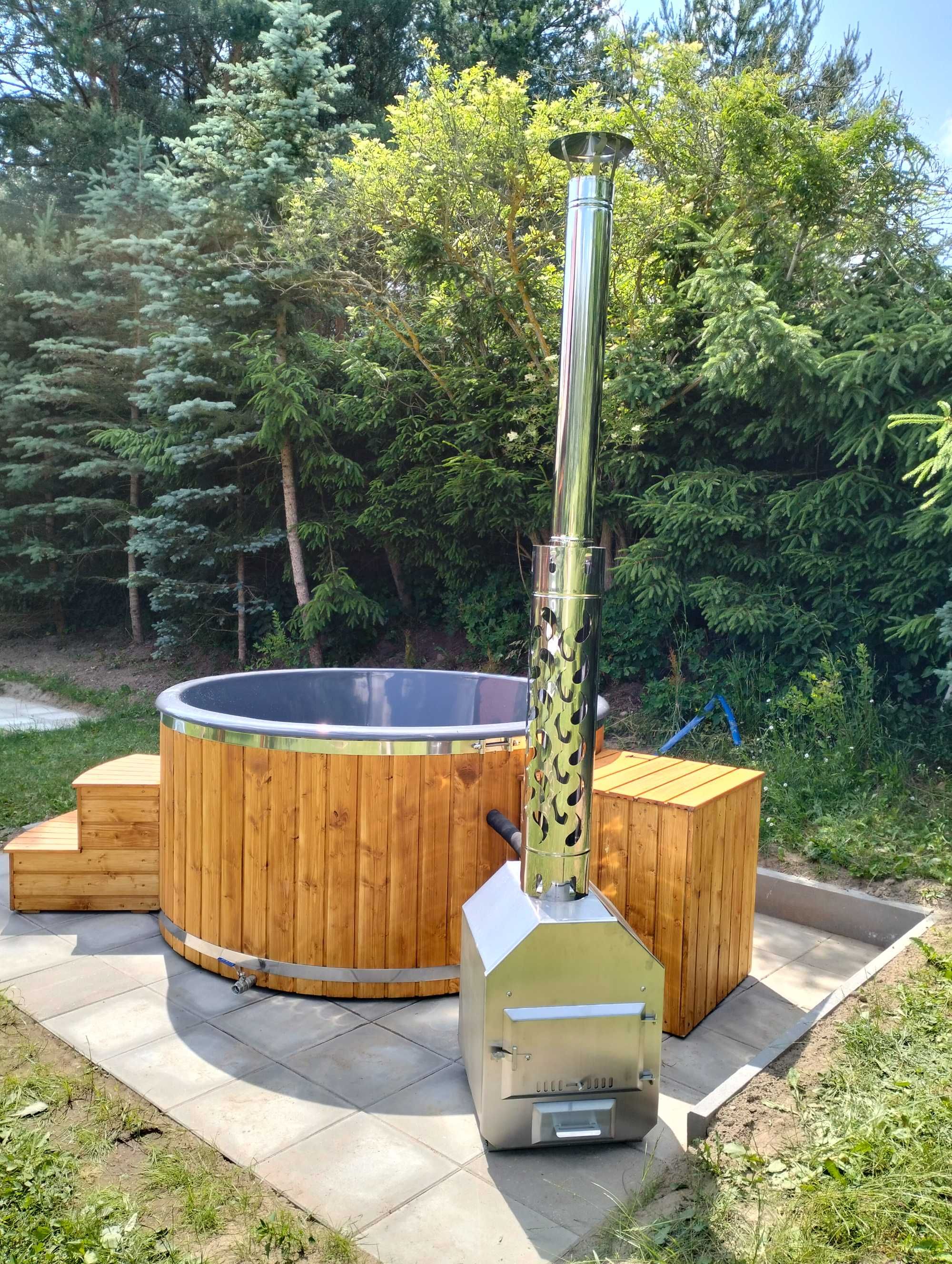KOMPLETNA Balia ogrodowa Gorąca beczka Jacuzzi