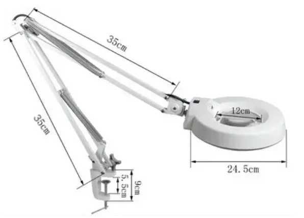 Лампа лупа настольная Led косметологическая на струбцине