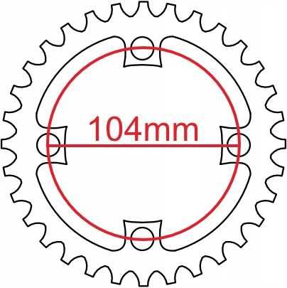 Okrągła Zębatka  1 x rzędowa Narrow Wide Snail 32  34  36  38T 104 BCD