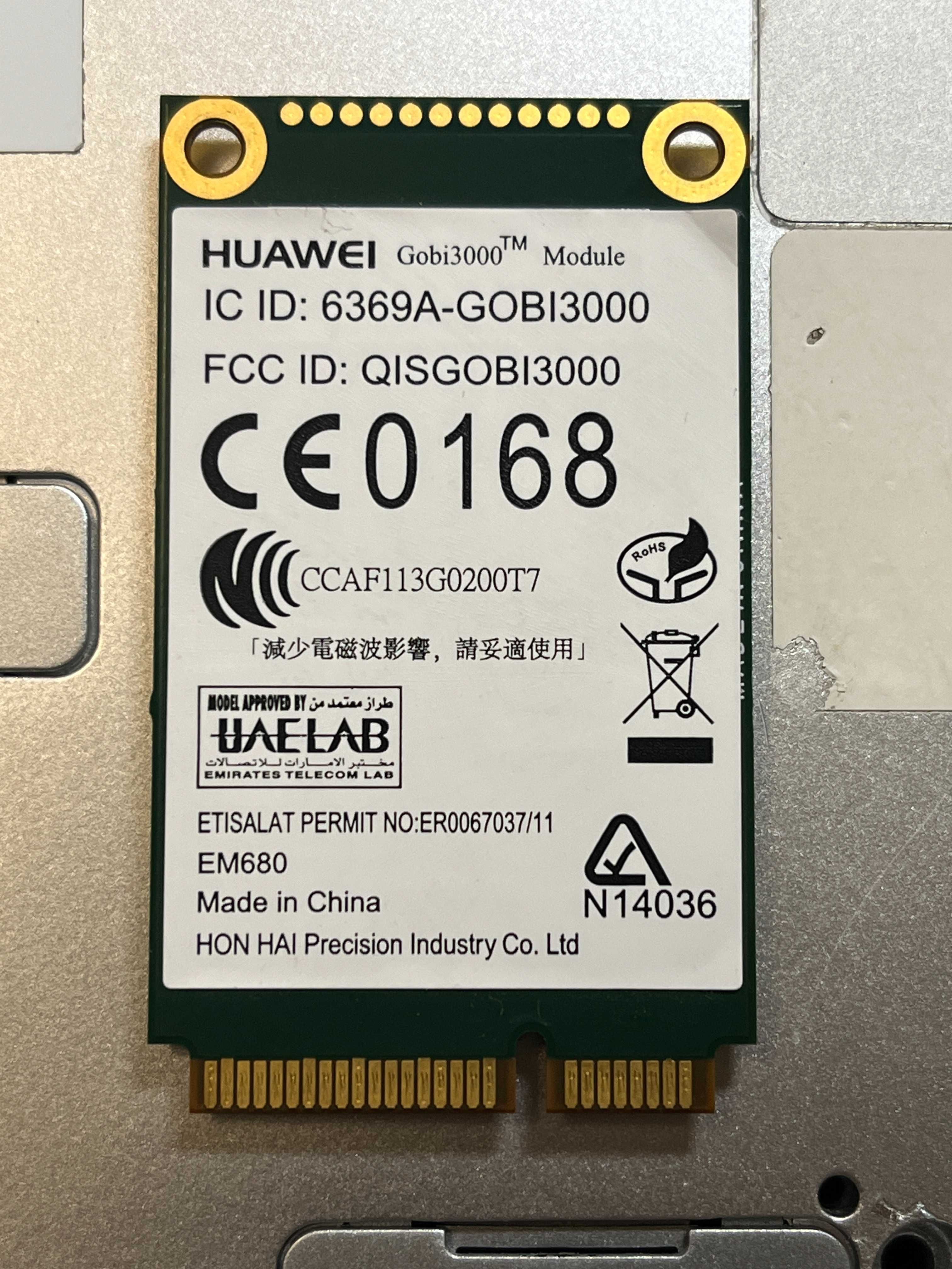 Karta miniPCI Huawei Gobi3000 3G modem Vaio