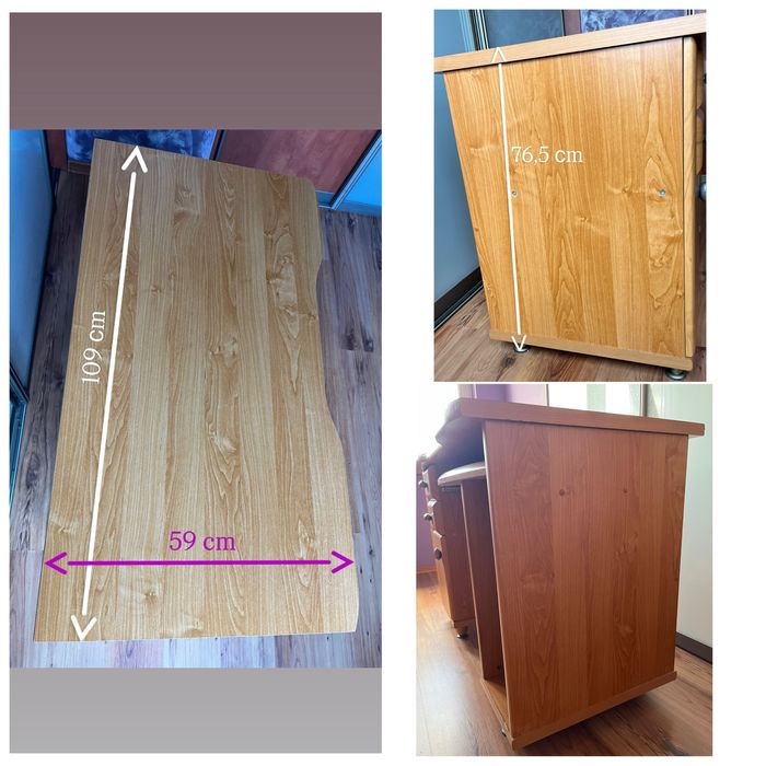 Biurko komputerowe, krzesło biurowe, fotel