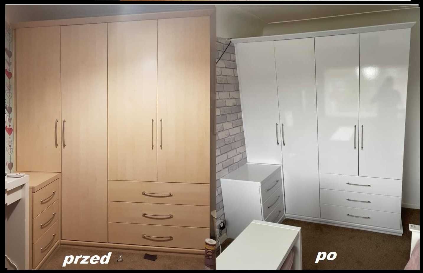 Zmiana koloru / oklejanie mebli kuchni szaf futryn ościeżnic szkła