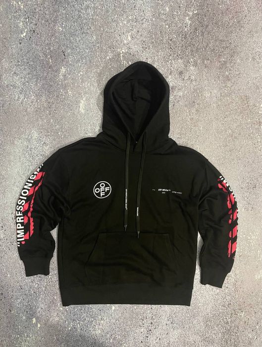 hoodie off white black/peach
