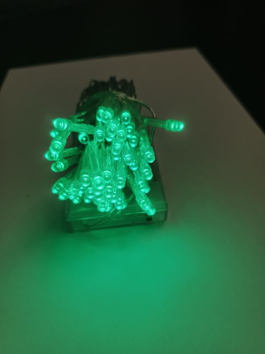 Girlanda lampki na baterie ozdobne światełka zielone 50 LED
