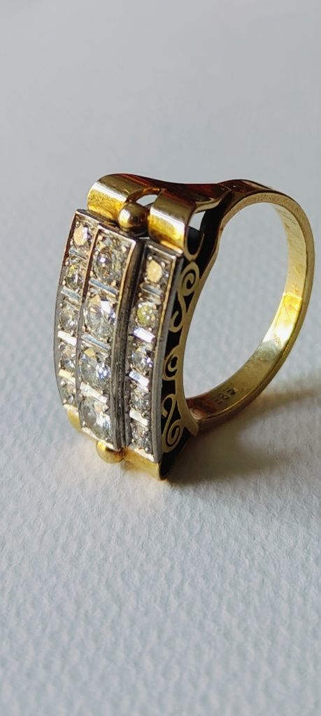 Pierścionek, złoto 14k, naturalne brylanty 1,25ct.