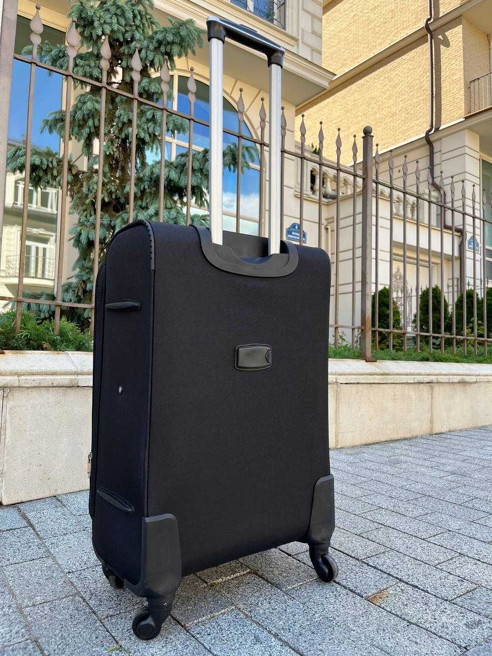 ЯКІСТЬ Текстильна валіза на 4 колеса з розширювачем / чемодан тканевый