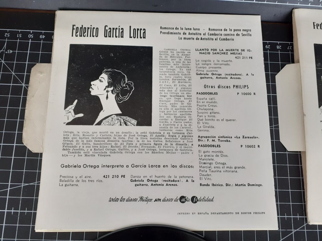 Raros Singles Frederico Garcia Lorca Gabriela Ortega 1960 impecável