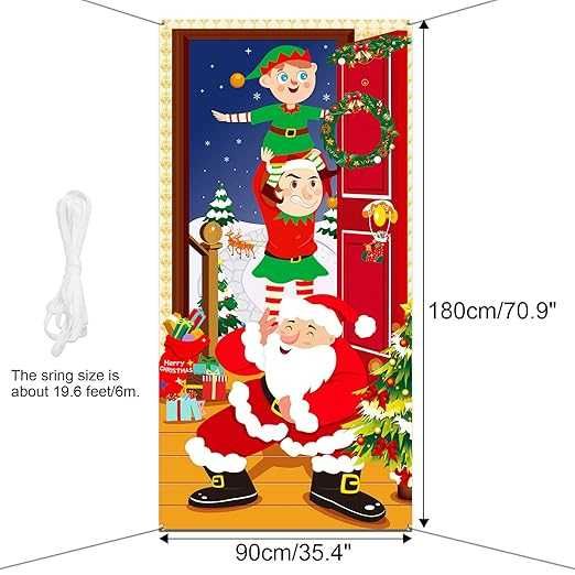 Baner Świętego Mikołaja i Elfów – Dekoracja Bożonarodzeniowa