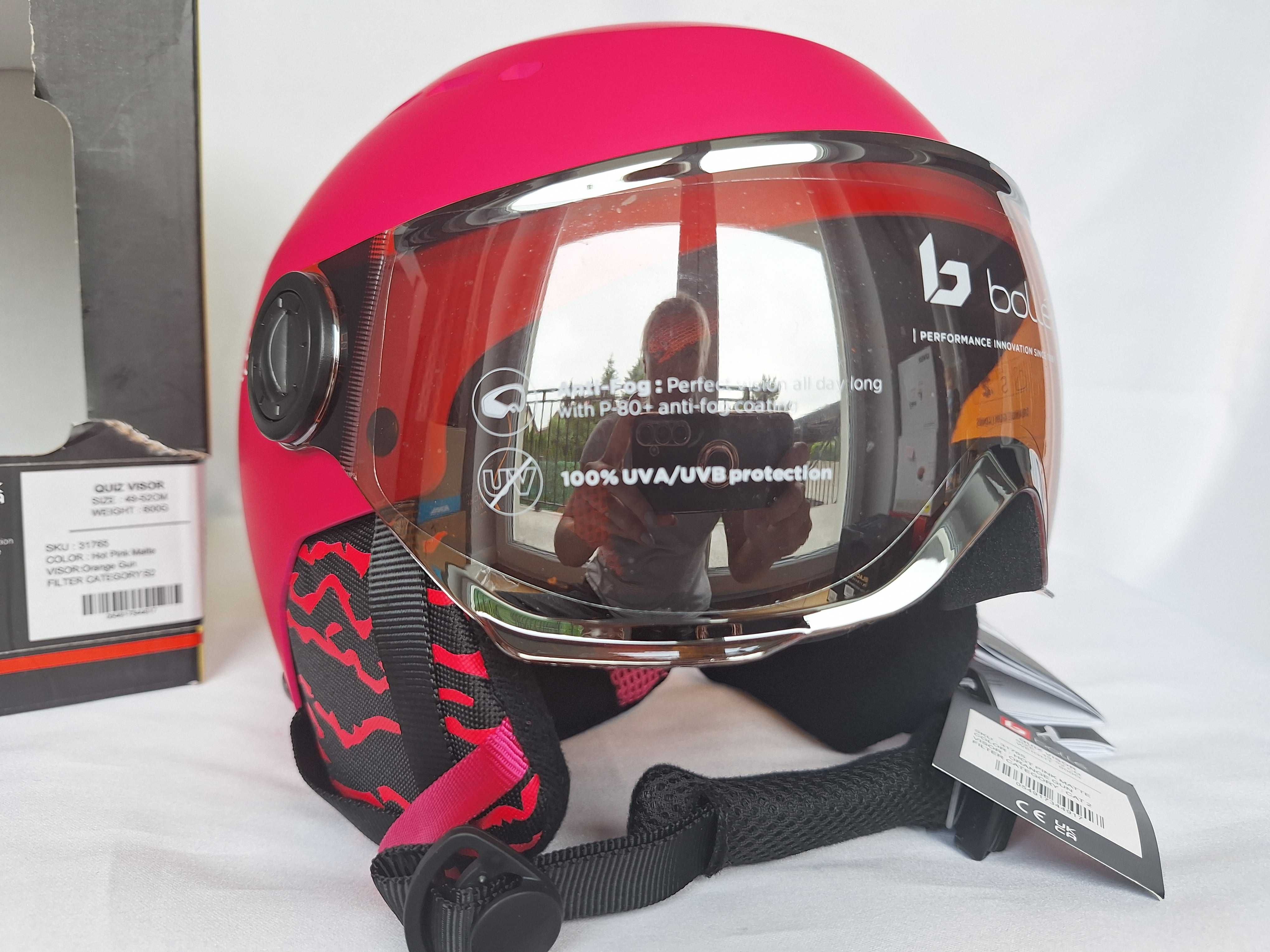 Kask dziecięcy narciarski Bolle Quiz Visor Hot Pink Matte XS 49-52cm