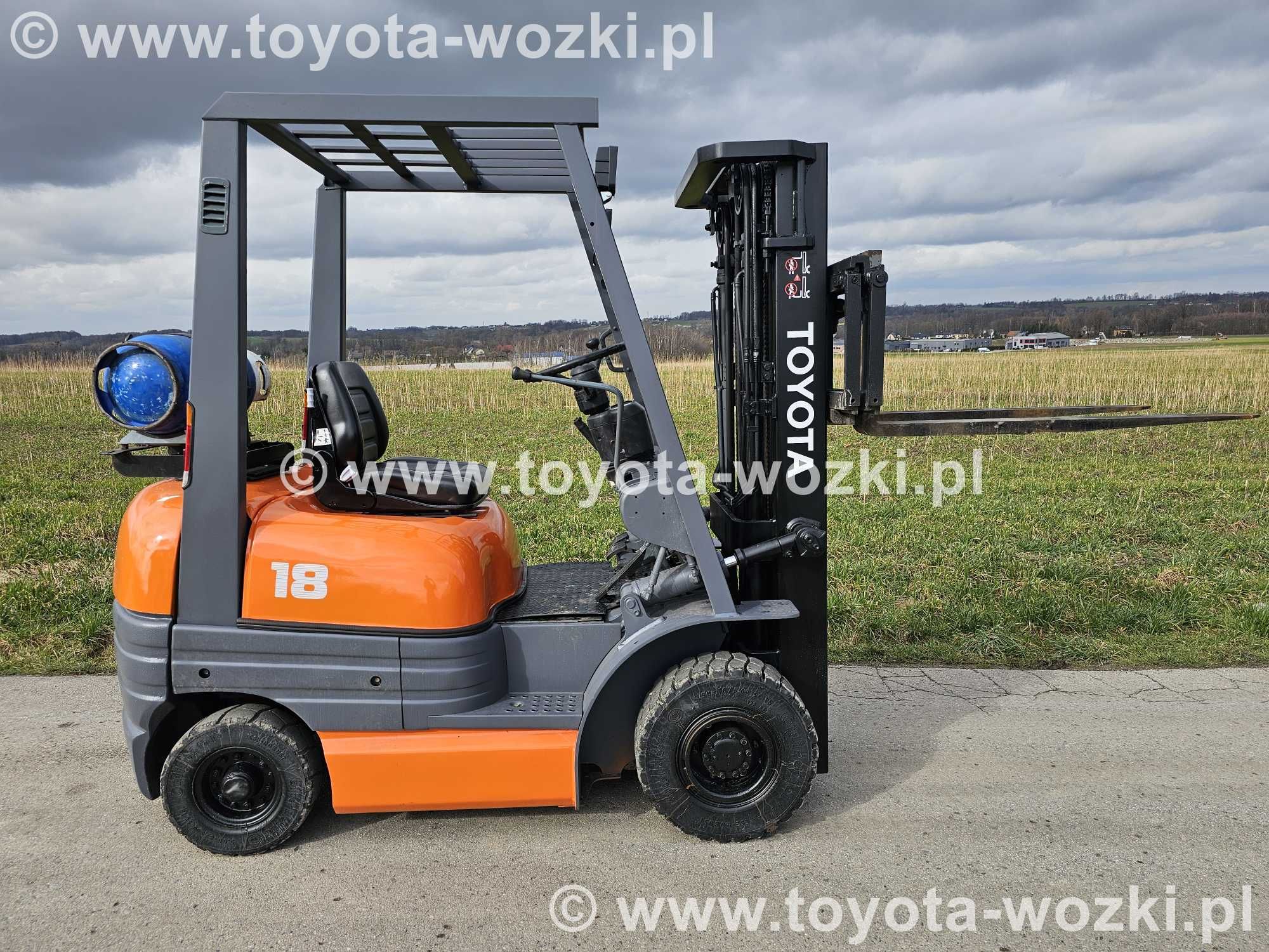 Wózek Widłowy TOYOTA 6FG18 Triplex, przesuw TOYOTA 6FGF18 widlak LINDE