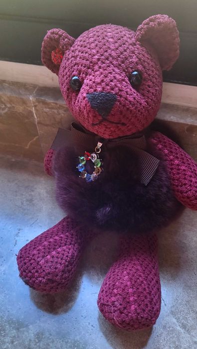 Мягкая игрушка-подарок - Медведь из натурального меха норки