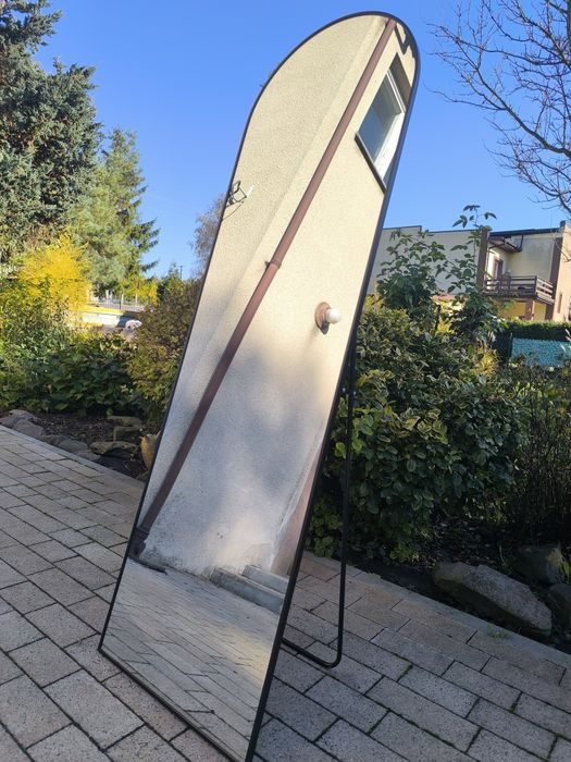 Nowe Lustro stojące lub wiszące rama metal 40 x 150 cm hartowane szklo