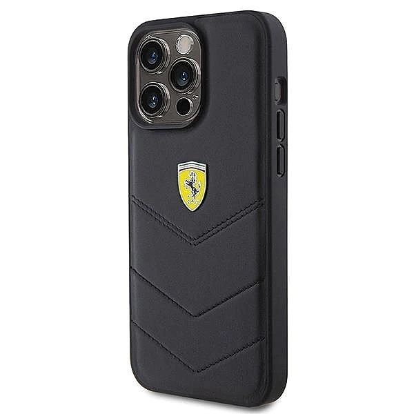 Etui Ferrari Quilted Metal Logo na iPhone 15 Pro Max - czarne