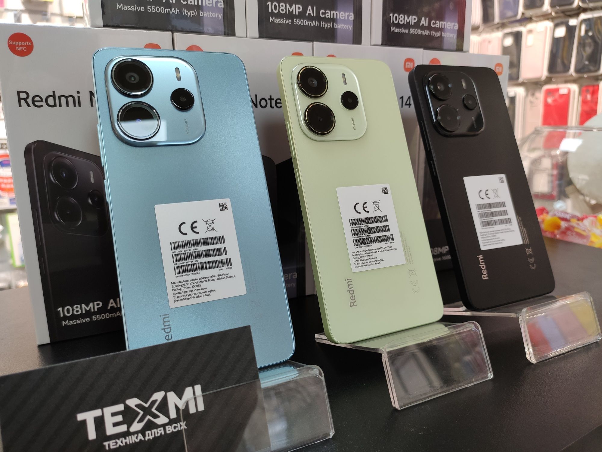 МАГАЗИН! Нові Xiaomi Redmi Note 14 6/128Gb, 8/256Gb Black, Green, Blue
